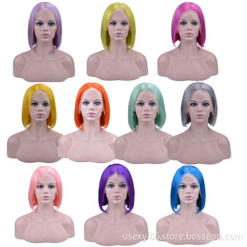Free Sample Drop Shipping Cheap Short Straight Blonde For Black Women Human Hair  Lace Front Bob Wig